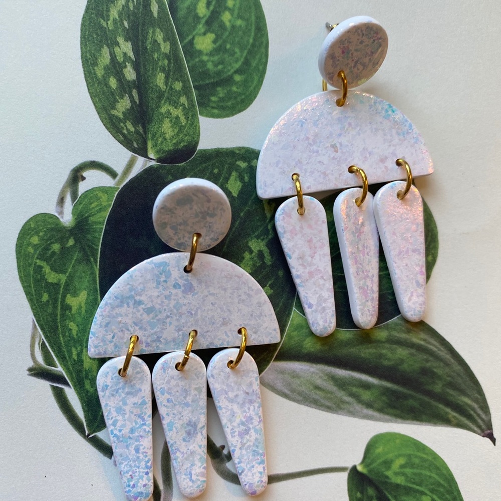 Handmade Iridescent Clay Earrings